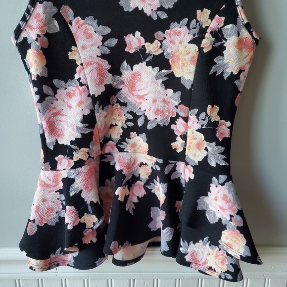 A. Byer Stretchy Flare Peplum Blouse - Picture 13 of 16